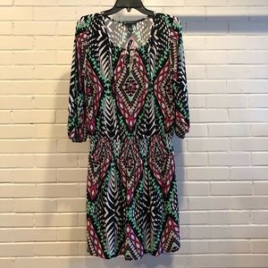 INC International Concepts Geo Print Dress, Medium